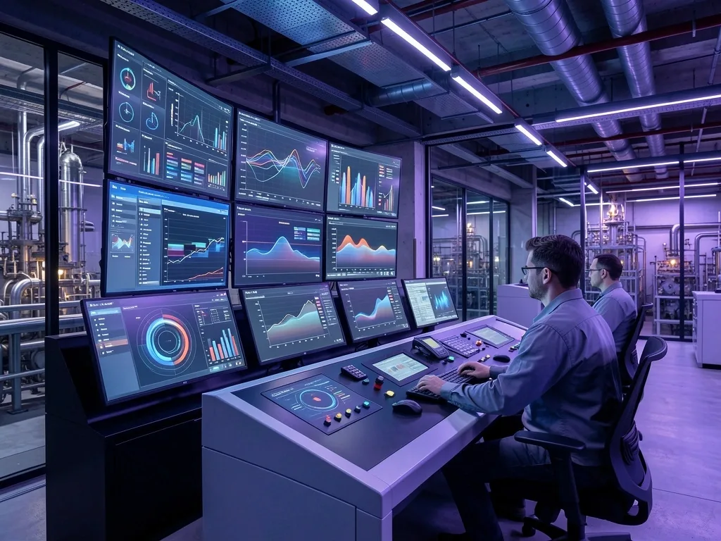 Sala de monitoreo digital en operaciones petroleras